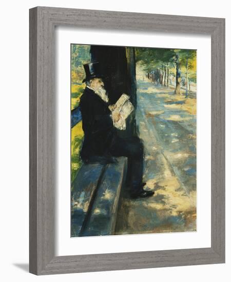 Gentleman in the Park-Lesser Ury-Framed Giclee Print