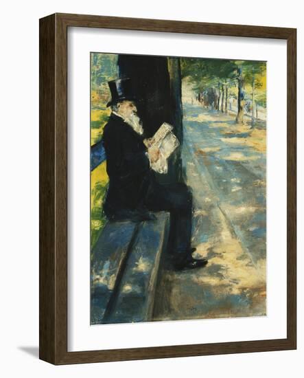 Gentleman in the Park-Lesser Ury-Framed Giclee Print