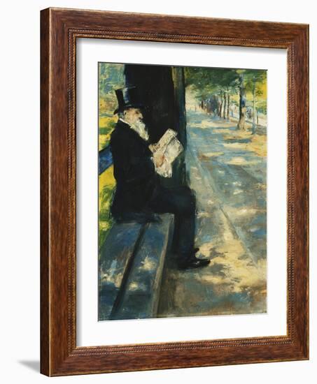 Gentleman in the Park-Lesser Ury-Framed Giclee Print