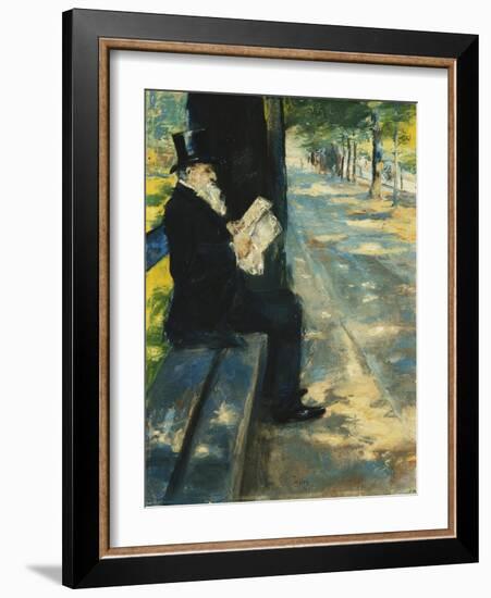 Gentleman in the Park-Lesser Ury-Framed Giclee Print