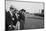 Gentlemen in tophats watching the horseraces on Vienna's Freudenau racecourse,1954.-Erich Lessing-Mounted Photographic Print