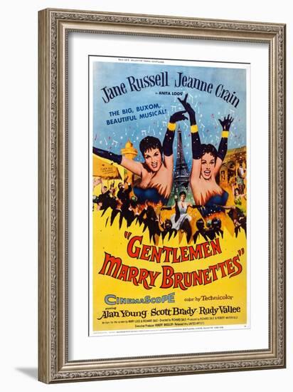 Gentlemen Marry Brunettes, Jane Russell, Jeanne Crain, 1955-null-Framed Art Print