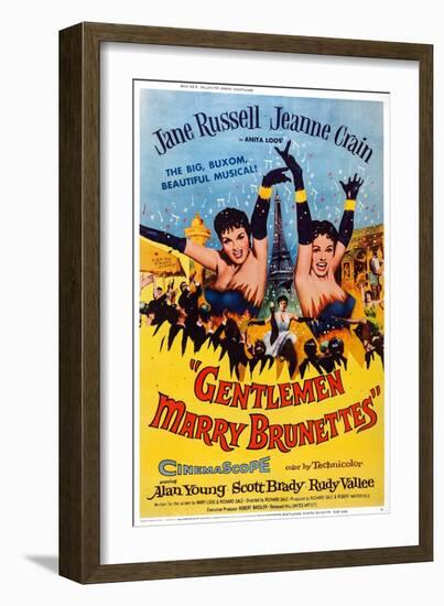 Gentlemen Marry Brunettes, Jane Russell, Jeanne Crain, 1955-null-Framed Art Print