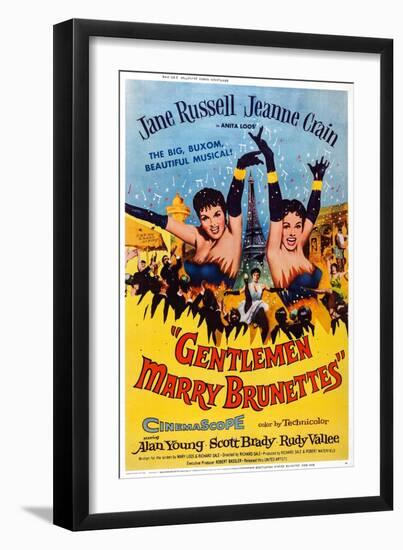 Gentlemen Marry Brunettes, Jane Russell, Jeanne Crain, 1955-null-Framed Art Print