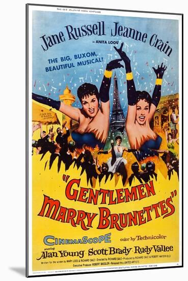 Gentlemen Marry Brunettes, Jane Russell, Jeanne Crain, 1955-null-Mounted Art Print