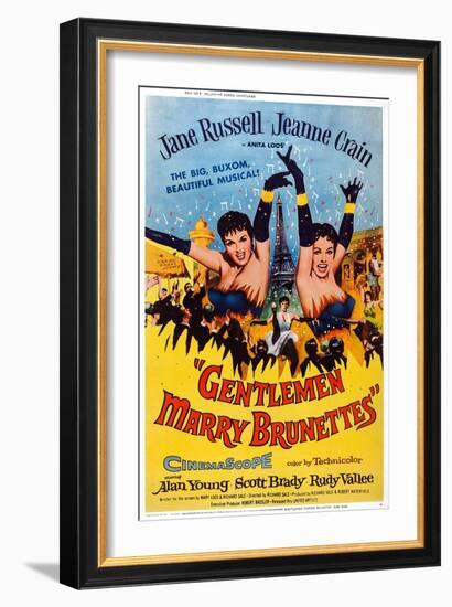 Gentlemen Marry Brunettes, Jane Russell, Jeanne Crain, 1955-null-Framed Art Print