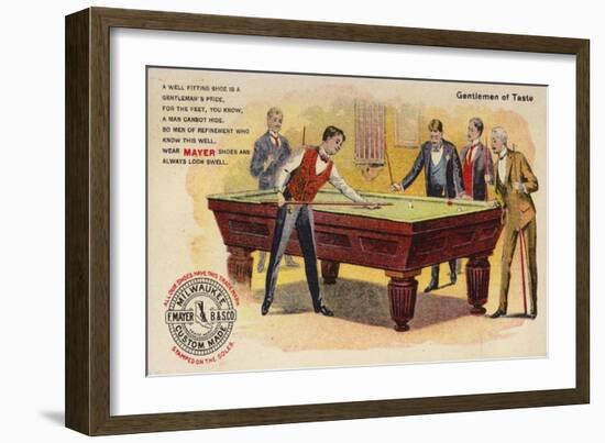 Gentlemen of Taste, Playing Pool-American School-Framed Giclee Print