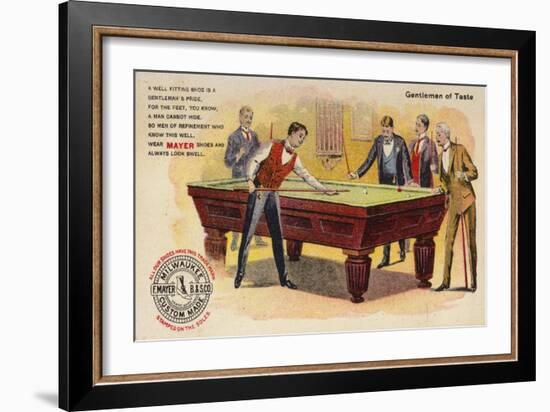 Gentlemen of Taste, Playing Pool-American School-Framed Giclee Print