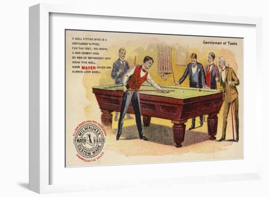 Gentlemen of Taste, Playing Pool-American School-Framed Giclee Print