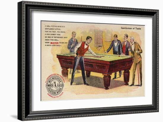 Gentlemen of Taste, Playing Pool-American School-Framed Giclee Print