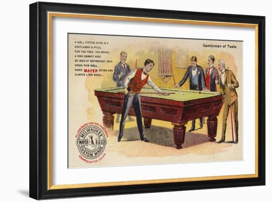 Gentlemen of Taste, Playing Pool-American School-Framed Giclee Print