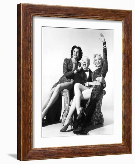 Gentlemen Prefer Blondes, Jane Russell, Charles Coburn, Marilyn Monroe, 1953-null-Framed Premium Photographic Print