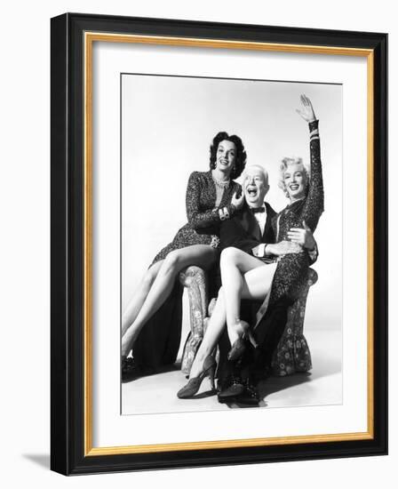 Gentlemen Prefer Blondes, Jane Russell, Charles Coburn, Marilyn Monroe, 1953-null-Framed Photo