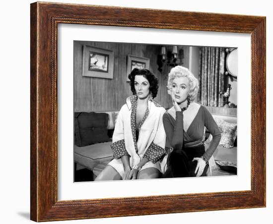 Gentlemen Prefer Blondes, Jane Russell, Marilyn Monroe, 1953-null-Framed Photo