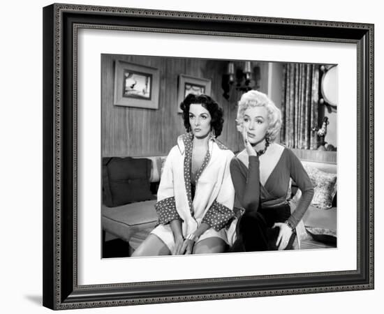 Gentlemen Prefer Blondes, Jane Russell, Marilyn Monroe, 1953-null-Framed Photo