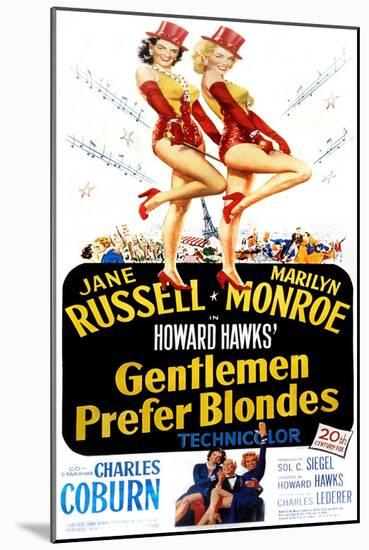 Gentlemen Prefer Blondes, Jane Russell, Marilyn Monroe, 1953-null-Mounted Art Print