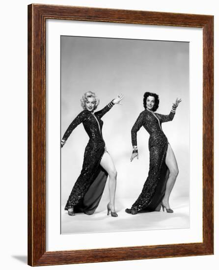 Gentlemen Prefer Blondes, Marilyn Monroe, Jane Russell, 1953-null-Framed Photo