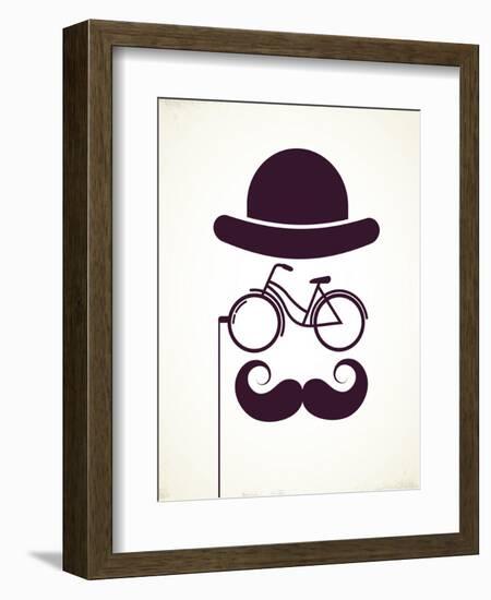 Gentlemen With Bicycle Eyeglass - Vintage Style Poster-Marish-Framed Art Print