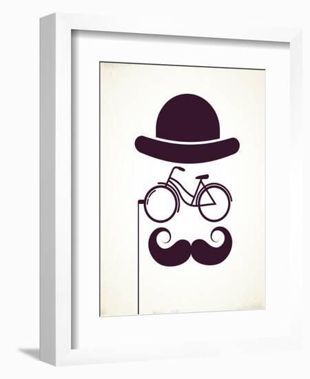 Gentlemen With Bicycle Eyeglass - Vintage Style Poster-Marish-Framed Art Print
