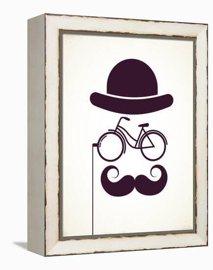 Gentlemen With Bicycle Eyeglass - Vintage Style Poster-Marish-Framed Stretched Canvas