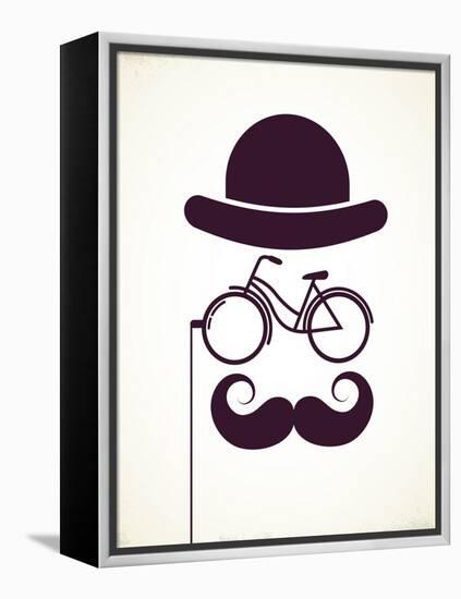 Gentlemen With Bicycle Eyeglass - Vintage Style Poster-Marish-Framed Stretched Canvas