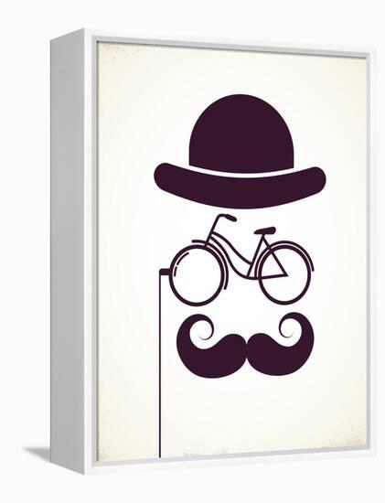 Gentlemen With Bicycle Eyeglass - Vintage Style Poster-Marish-Framed Stretched Canvas