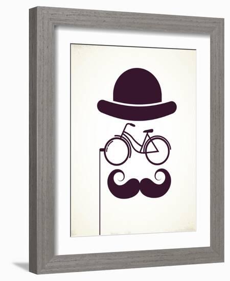 Gentlemen With Bicycle Eyeglass - Vintage Style Poster-Marish-Framed Art Print