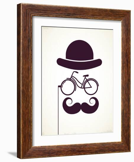 Gentlemen With Bicycle Eyeglass - Vintage Style Poster-Marish-Framed Art Print