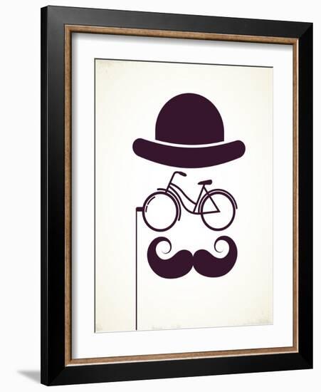 Gentlemen With Bicycle Eyeglass - Vintage Style Poster-Marish-Framed Art Print