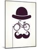 Gentlemen With Bicycle Eyeglass - Vintage Style Poster-Marish-Mounted Art Print