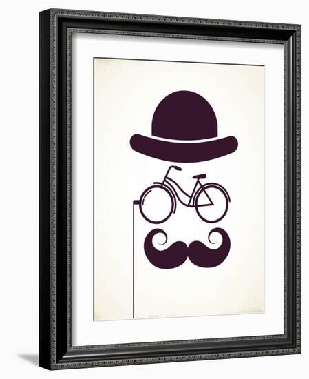 Gentlemen With Bicycle Eyeglass - Vintage Style Poster-Marish-Framed Art Print