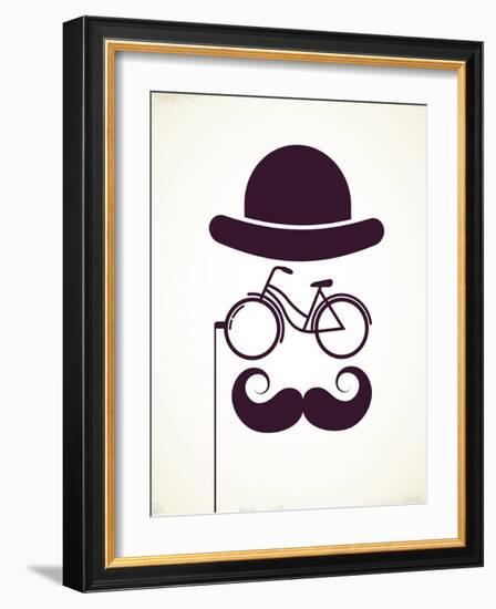 Gentlemen With Bicycle Eyeglass - Vintage Style Poster-Marish-Framed Art Print