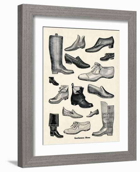 Gentlemens Shoes-The Vintage Collection-Framed Giclee Print