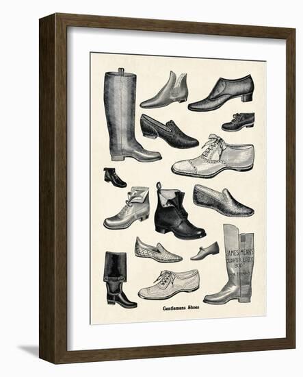 Gentlemens Shoes-The Vintage Collection-Framed Giclee Print