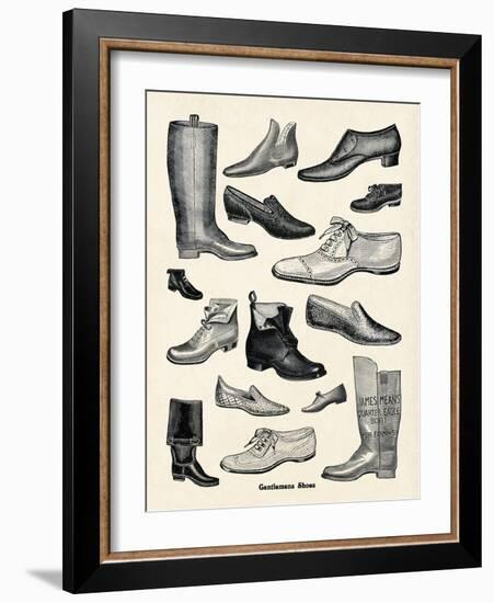 Gentlemens Shoes-The Vintage Collection-Framed Giclee Print