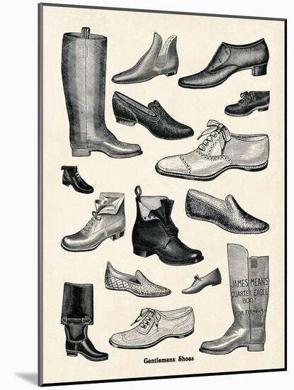 Gentlemens Shoes-The Vintage Collection-Mounted Giclee Print