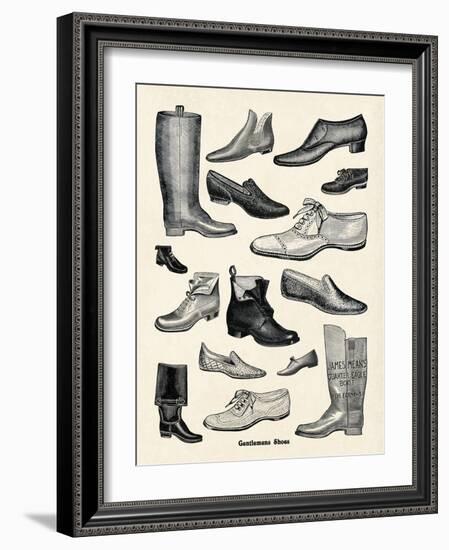 Gentlemens Shoes-The Vintage Collection-Framed Giclee Print