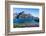 Gentoo penguin colony on the edge of the bay of Godthul, South Georgia, Antarctica, Polar Regions-Michael Runkel-Framed Photographic Print