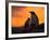 Gentoo Penguins Silhouetted at Sunset on Petermann Island, Antarctic Peninsula-Hugh Rose-Framed Photographic Print