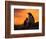 Gentoo Penguins Silhouetted at Sunset on Petermann Island, Antarctic Peninsula-Hugh Rose-Framed Photographic Print