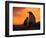 Gentoo Penguins Silhouetted at Sunset on Petermann Island, Antarctic Peninsula-Hugh Rose-Framed Photographic Print