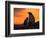 Gentoo Penguins Silhouetted at Sunset on Petermann Island, Antarctic Peninsula-Hugh Rose-Framed Photographic Print