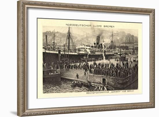 Genua, Norddeutscher Lloyd Bremen, Dampfer Goeben-null-Framed Giclee Print