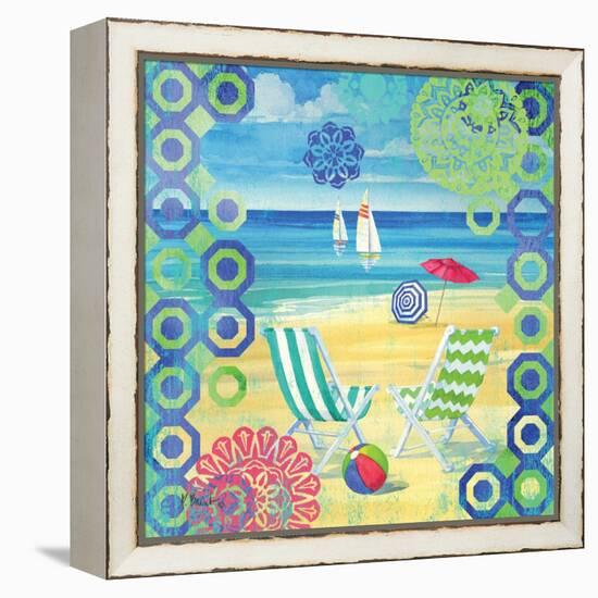 Geo Beach I-Paul Brent-Framed Stretched Canvas