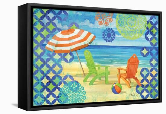 Geo Beach III-Paul Brent-Framed Stretched Canvas