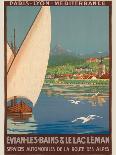 Evian Lake - Geneva, France - Vintage PLM Railway Travel Poster, 1920s-Geo Dorival-Art Print