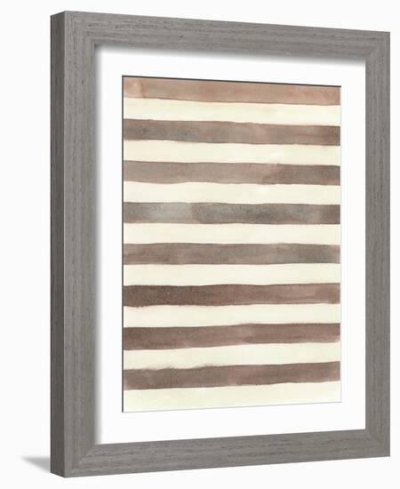 Geo Draft - Stripe-Strawberry Field-Framed Giclee Print