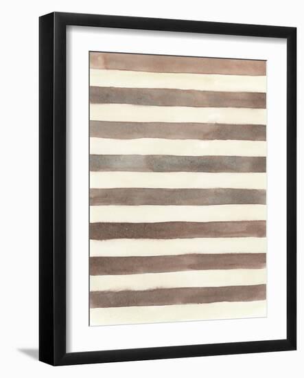 Geo Draft - Stripe-Strawberry Field-Framed Giclee Print