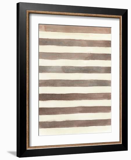 Geo Draft - Stripe-Strawberry Field-Framed Giclee Print