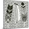 Geo Feathers I Zentangle-Sara Zieve Miller-Mounted Art Print